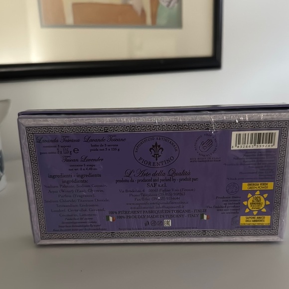 Florentine Tuscan Lavender Soaps NIB Set of 3 Saponificio Artigianale Fiorentino - Picture 8 of 13